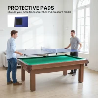 Soozier 9 ft Folding Ping Pong Table Top for Pool Tables, Table Tennis Conversion Top with Net, Foam Padding, Blue(m-7)