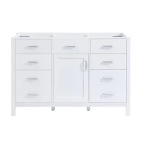 47-inch Bathroom Vanity Cabinet Base with Door-Mounted Dual-Tier Racks, Soft CloseVanity- Cabinet for Busy Households, 46.5'' L x 19'' W x 31.5'' H, White(m-1)