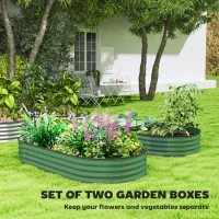 Outsunny 6' x 3' x 1' Large Outdoor Planter Box, Galvanized Raised Garden Bed with Metal Plant Stake, Light Green(m-4)