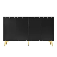 Spacious Sideboard with Adjustable Shelves, Versatile Storage Cabinet for Living and Dining Rooms, 47" L x 15" W x 32.5" H, Black(m-13)