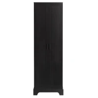 Stable Storage Cabinet with Anti-Tipping Device, Versatile Sideboard for Bathrooms and Dining Rooms, 23.5" L x 17" W x 71" H, Black(m-2)