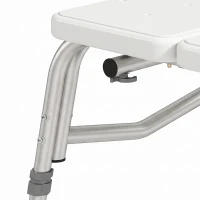 HOMCOM Tub Transfer Bench with Arm and Back, Shower Chair with Slip-Resistant Feet, for Elderly and Disabled, White(m-12)
