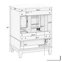 Spacious Bathroom Vanity with 3 Drawers and One-Door Cabinet, Freestanding Cabinet for Small Bathrooms, 24" L x 18.5" W x 34" H, Black(m-3)