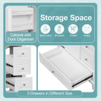 Stylish Bathroom Vanity with Easy-Clean Ceramic Sink and 3 Pre-Drilled Holes, Ideal Cabinet for Modern Bathrooms, 30" L x 18.5" W x 33.5" H, White(m-6)
