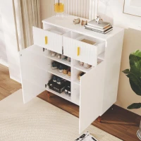 Elegant Sideboard with Push-To-Open Mechanism, Versatile Shoe Cabinet for Hallways and Entryways, 32.5" L x 13.5" W x 39.5" H, White(m-5)