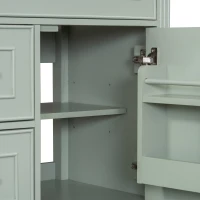 Spacious Vanity with Tip-Out Top Drawer and 2 Left-Side Drawers, Ideal Cabinet for Small-To-Medium Bathrooms, 30" L x 18.5" W x 33.5" H, Green(m-12)