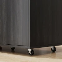 HOMCOM Filing Cabinet with File Drawer File Cabinet with Adjustable Shelf and 3 Drawers Black(m-9)