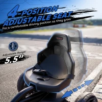 Aosom 12V Electric Go Kart for Kids, Ride On Toy with EVA Tires, 2 Speeds, Adjustable Seat, Safety Belt for 3-8 Years, Black(m-6)