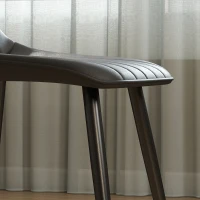 HOMCOM Dining Chairs Set of 4, Faux Leather Upholstered Kitchen Chairs with Metal Legs for Dining Room, Living Room, Black(m-11)