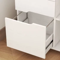 HOMCOM Filing Cabinet with File Drawer File Cabinet with Adjustable Shelf and 3 Drawers White(m-9)