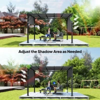 Outsunny 2 Pcs UV Protection Pergola Replacement Canopy, Pergola Shade Cover, Easy to Install, for 10' x 10' Pergola, Dark Grey(m-7)