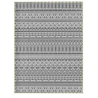 Outsunny Outdoor Rug Carpet with USB Lights Reversible Patio Rug with Carry Bag for Camping 12' x 9'(m-1)