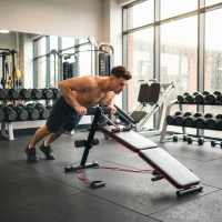 Soozier Foldable Sit Up Bench Core Workout for Home Gym Black(m-10)