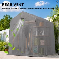 Outsunny 7.5' x 6.2' Portable Shed, Waterproof Bike Tent with Roll-up Zipper Door, Vent and Galvanised Metal Frame, Dark Grey(m-7)