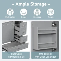 Stylish Bathroom Vanity with Easy-Clean Ceramic Sink and 3 Pre-Drilled Holes, Ideal Cabinet for Modern Bathrooms, 30" L x 18.5" W x 33.5" H, Gray(m-8)