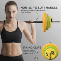 Soozier 44lbs Adjustable Barbell Weight Set with Non-slip Handle for Home Gym(m-6)