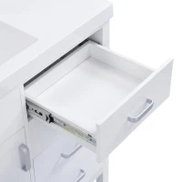 48" Bathroom Vanity with 2" Integrated Resin Sink, Multi- Drawer Vanity Cabinet with Removable Dividers and Door Racks, 47'' L x 19.5'' W x 33.5'' H, White(m-10)
