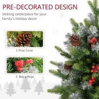 HOMCOM Set of 2 2ft Pre-Lit Artificial Christmas Trees with 20 Warm White Lights and 141 Tips, Burlap Base, Xmas Tree, Green(m-5)