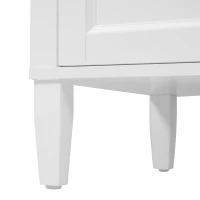 Bathroom Vanity Cabinet with Smooth-Glide Drawers, Freestanding Storage Cabinet with Adjustable Shelves, 58.5'' L x 19'' W x 32'' H, White(m-12)