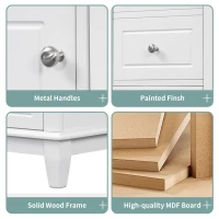Spacious Bathroom Vanity with 3 Drawers and One-Door Cabinet, Freestanding Cabinet for Small Bathrooms, 36" L x 18.5" W x 33.5" H, White(m-8)
