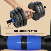 Soozier Adjustable Dumbbell Set, 3 in 1 Weights Dumbbells Set for Home Gym, 55lb Free Weights with Connector and Non-Slip Grip(m-6)