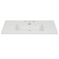 Resin Vanity Top with Integrated Basin, Pre-Drilled Sink Top with Built-In Overflow, 47'' L x 19.5'' W x 7'' H, White(m-1)
