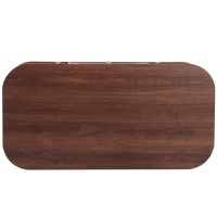Rattan Coffee Table with Woven Drawers and Unique Sliding Cabinet Doors, Sliding Door Center table with Slatted Base, 43.5'' L x 21.5'' W x 15'' H, Wood(m-9)