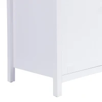 59-inch Bathroom Vanity Cabinet with Soft-Close Hinges, Divider Drawer Storage Console with Sturdy MDF Construction, 58.5'' L x 19'' W x 31.5'' H, White(m-10)