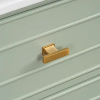 Functional Bathroom Vanity with Ceramic Sink and Tip-Out Top Drawer, Perfect Cabinet for Compact Bathrooms, 20" L x 18.5" W x 33.5" H, Green(m-12)