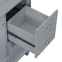 Spacious Bathroom Vanity with 3 Drawers and One-Door Cabinet, Freestanding Cabinet for Small Bathrooms, 36" L x 18.5" W x 33.5" H, Gray(m-11)