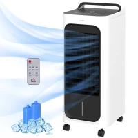 HOMCOM Room Air Cooler with Ice Packs, Ice Cooling Fan Water Humidifier Unit with Remote, Timer, Oscillating(m-1)