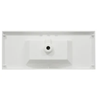 Resin Vanity Top with Integrated Basin, Pre-Drilled Sink Top with Built-In Overflow, 47'' L x 19.5'' W x 7'' H, White(m-5)