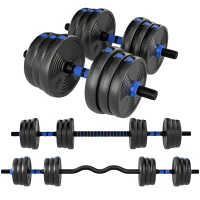 Soozier Adjustable Dumbbell Set, 3 in 1 Weights Dumbbells Set for Home Gym, 55lb Free Weights with Connector and Non-Slip Grip(m-2)