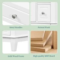 Spacious Bathroom Vanity with 3 Drawers and One-Door Cabinet, Freestanding Cabinet for Small Bathrooms, 24" L x 18.5" W x 34" H, White(m-8)
