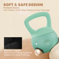 Soozier 18 lb Soft Kettlebell, Sand Filled Weight w/ Grip Handle, Kettlebell Weight for Full Body Workout, Green(m-4)