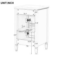 Functional Bathroom Vanity with Ceramic Sink and Tip-Out Top Drawer, Perfect Cabinet for Compact Bathrooms, 20" L x 18.5" W x 33.5" H, Green(m-4)