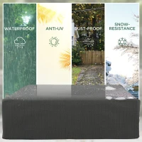 Outsunny Large Patio Furniture Covers, Outdoor Furniture Covers, Garden Set Protector Waterproof Anti-UV Protection, Grey(m-4)
