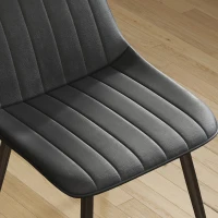 HOMCOM Dining Chairs Set of 4, Faux Leather Upholstered Kitchen Chairs with Metal Legs for Dining Room, Living Room, Black(m-10)