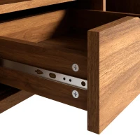 Wall-Mount Floating TV Cabinet with Built-In Cable Management, Sleek Modern Wooden Media Console with Open Shelves, 69'' L x 12'' W x 12'' H, Walnut(m-11)