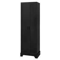 Stable Storage Cabinet with Anti-Tipping Device, Versatile Sideboard for Bathrooms and Dining Rooms, 23.5" L x 17" W x 71" H, Black(m-13)