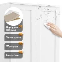 Multi-functional Storage Cabinet with Adjustable and Fixed Shelves, Tall Organizer Cabinet for Bathroom and Office, 23.5'' L x 17'' W x 71'' H, White(m-6)