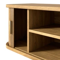 Wall-Mount Floating TV Cabinet with Built-In Cable Management, Sleek Modern Wooden Media Console with Open Shelves, 69'' L x 12'' W x 12'' H, Natural(m-9)