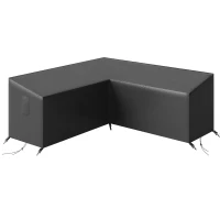Outsunny V-Shaped Patio Furniture Cover, Waterproof Outdoor V-Shaped Sectional Sofa Cover with Air Vent, 85" x 85", Black(m-9)