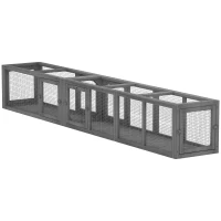 PawHut Cat Tunnel, Outdoor Cat Enclosure with Combinable Design, 8 Doors, 98" Kitty Toys for House, Window, Cage, Dark Grey(m-2)