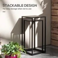 Outsunny Set of 2 Plant Stands, Decorative Flower Display Holder for Living Room Balcony(m-6)