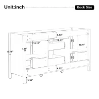 59-inch Bathroom Vanity Cabinet with Soft-Close Hinges, Divider Drawer Storage Console with Sturdy MDF Construction, 58.5'' L x 19'' W x 31.5'' H, White(m-3)