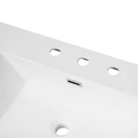 60-inch Resin Vanity Top with Undermount Rectangular Double Sinks, Undermount Sink Countertop with Built-In Overflow, 59'' L x 19.5'' W x 7'' H, White(m-5)