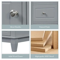 Spacious Bathroom Vanity with 3 Drawers and One-Door Cabinet, Freestanding Cabinet for Small Bathrooms, 36" L x 18.5" W x 33.5" H, Gray(m-8)