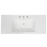 Resin Vanity Top with Integrated Basin, Pre-Drilled Sink Top with Built-In Overflow, 47'' L x 19.5'' W x 7'' H, White(m-8)