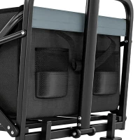 Outsunny Steel Frame Folding Garden Cart, Collapsible Wagon with Telescopic Handle and All-Terrain Wheels(m-12)